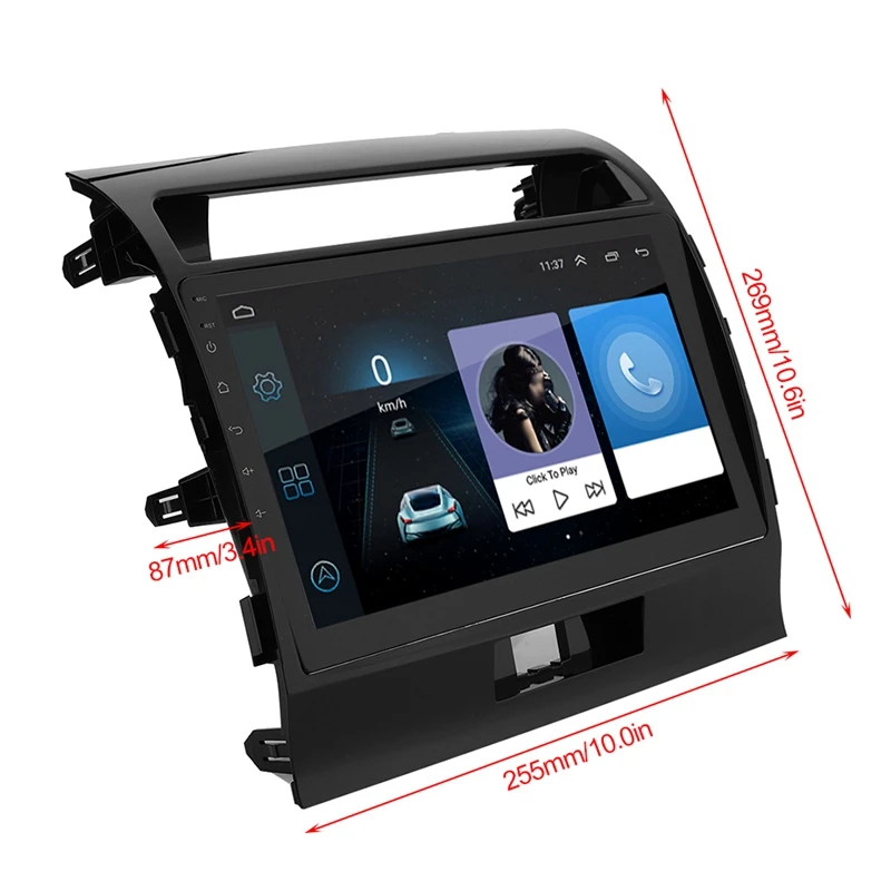 10 1 дюймов Android 9 2Din HD четырехъядерный автомобильный MP5 плеер для Toyota Land Cruiser 2007-2012
