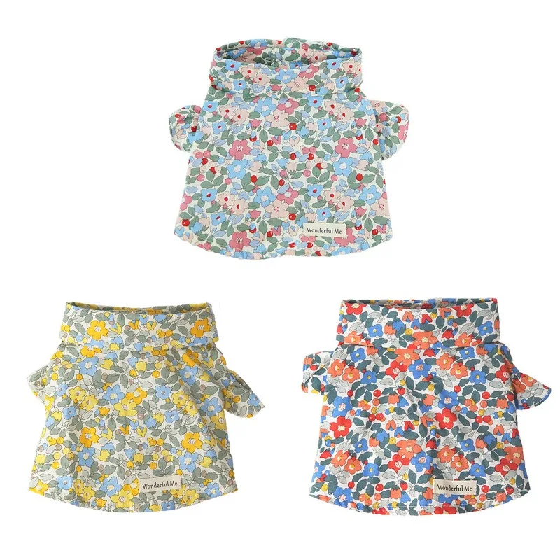 

Spring Summer Pet Clothes Floral Print Dogs Dress Super Soft Dog Clothes Puppy Costume Pet Outfits