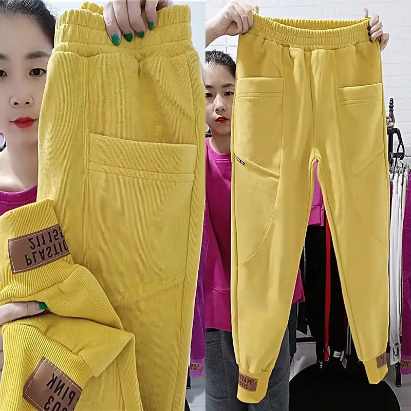 Модные бархатные мягкие мешковатые брюки Капри гарем эластичная резинка на