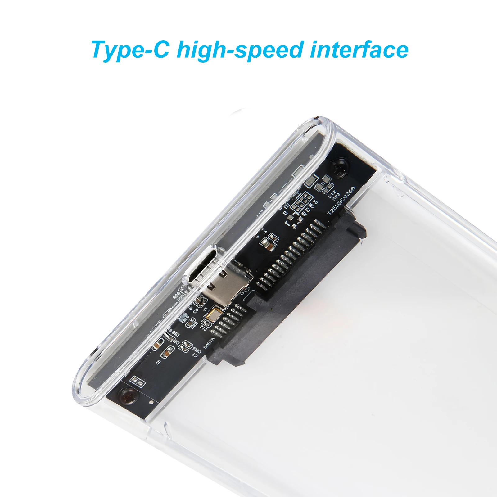 

2.5 inch USB 3.1 Type-c High Speed Transparent Mobile External Hard Disk Case Hard Enclosure Support External HDD for Laptop PC