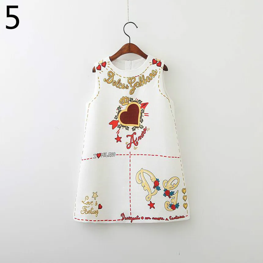 

Girls Flower Princess Sundress Love Heart Embroidery Fashion Spring Autumn Vest Dress Baby Clothing E80703