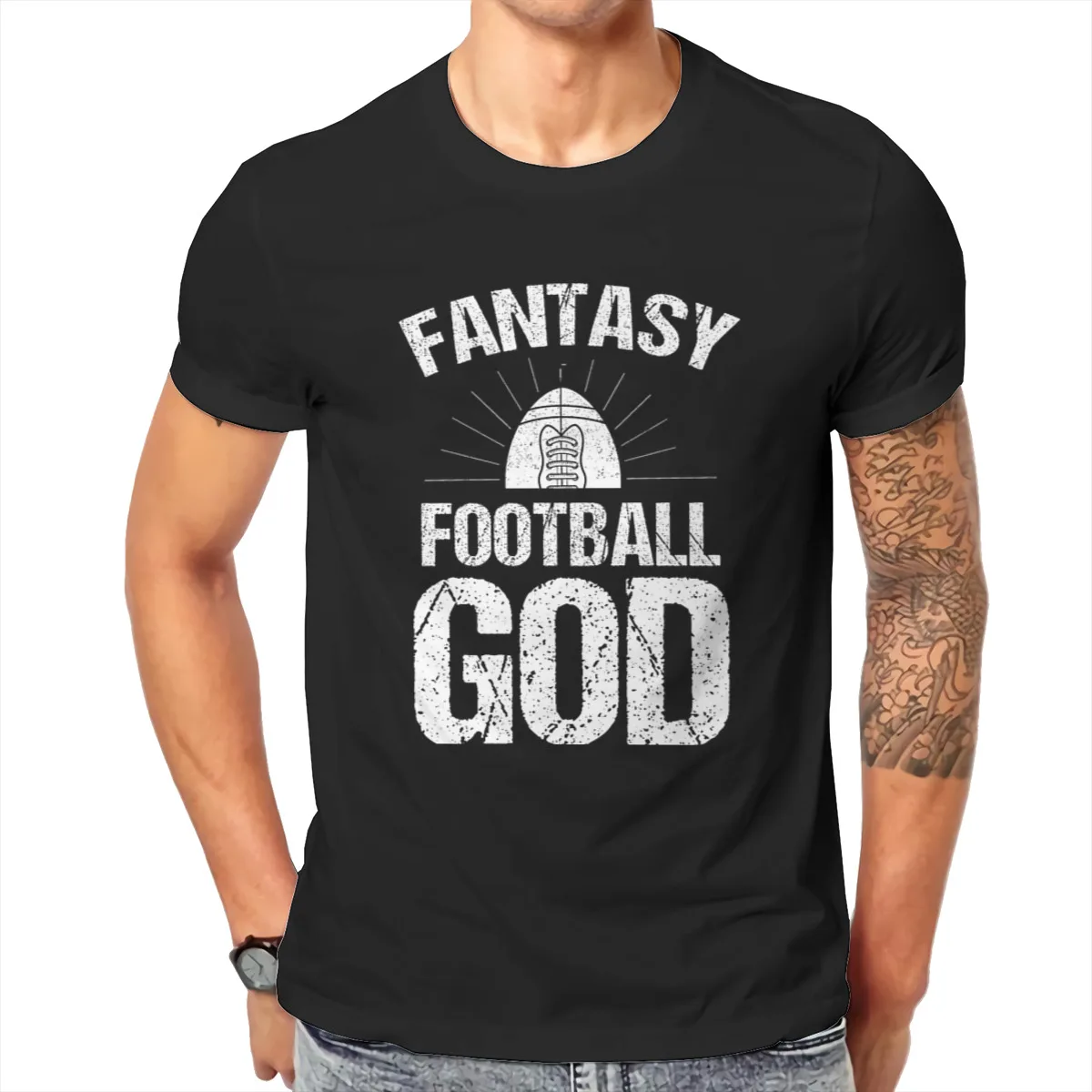 

Fantasy Football God Rugby Ball Rugby Player Gift T shirt Men T shirt summer T-shirt