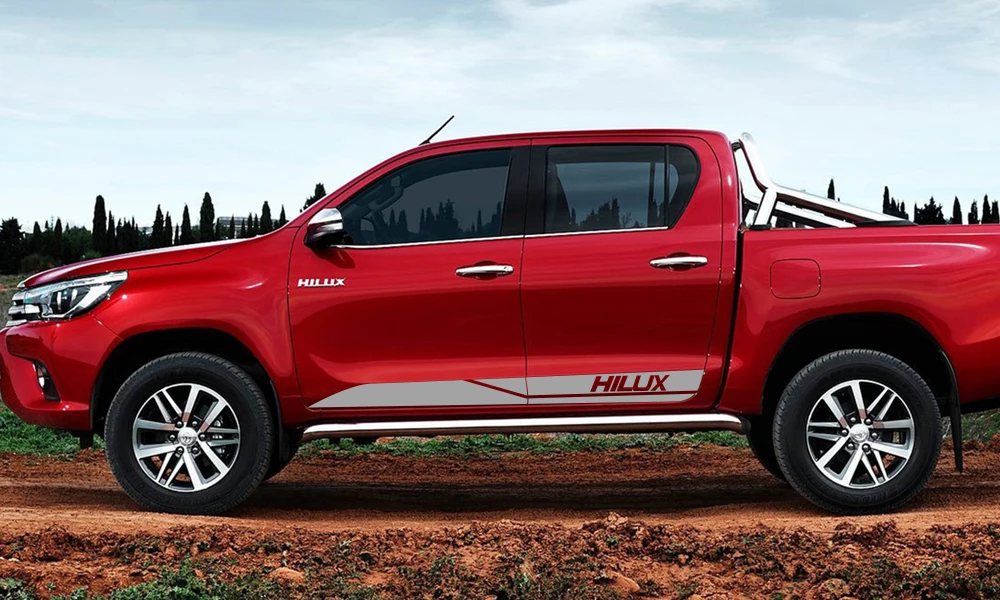 2 шт. боковые наклейки на двери автомобиля для Toyota Hilux Revo Vigo Автомобильная виниловая пленка DIY Наклейка спортивный стиль автомобильные принадлежности для тюнинга