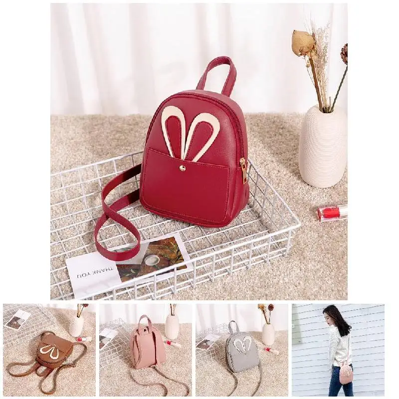 

1 Pcs Women Lady Girl Backpack Zipper PU Leather For Travel Mobile Phone Cosmetic Best Sale-WT