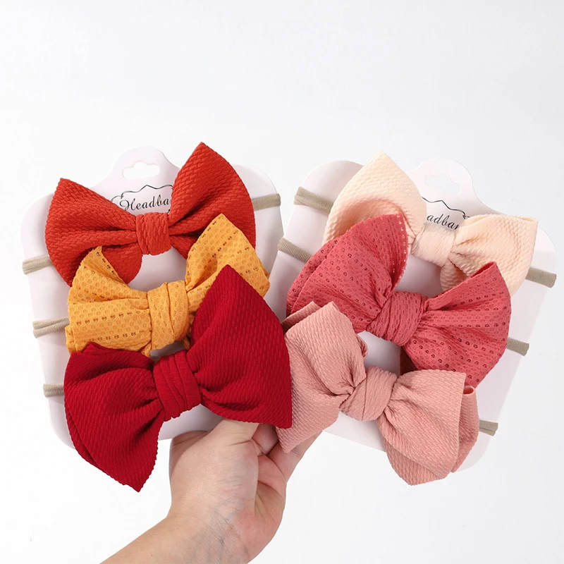 

3PCS/set Newborn Baby Hair Band Set for Girls Bow Elastic Headbands Big Bowknot Turban Kids Headware Baby Girls Hair Accessories