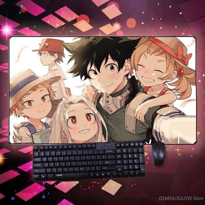 

Anime Mouse Pad My Hero Academia Midoriya Izuku Asui Tsuyu Mice Mat Large Thicken PC Laptop Keyboard Table Pad Gaming Play Mat