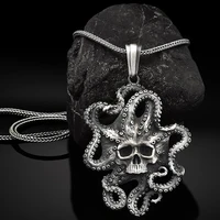 ins style octopus sea monster pendant necklace cthulhu mythology jewelry mens hip hop pendant necklace chain accessories