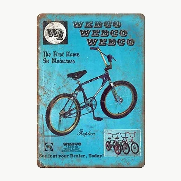 

Webco BMX Racing редкая репродукция, металлический жестяной знак, настенные наклейки, домашний декор 20x30 см