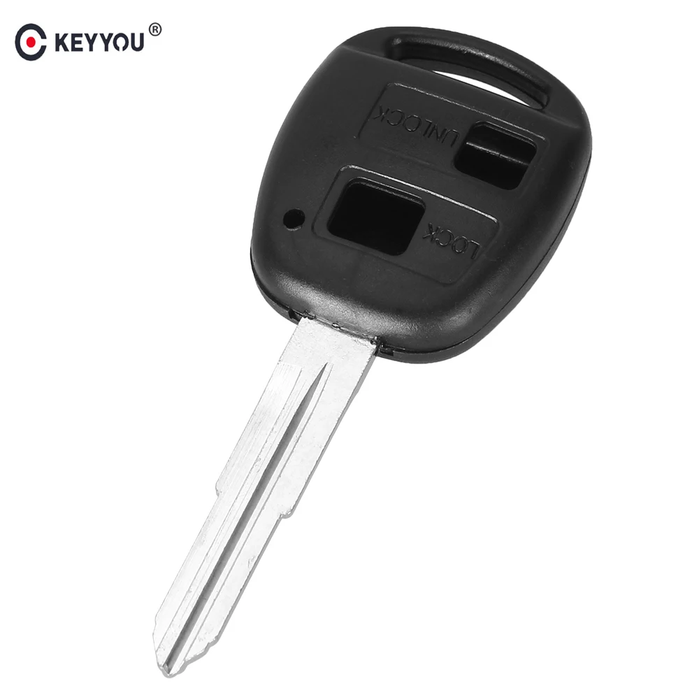 KEYYOU 2 кнопки дистанционного ключа FOB чехол для автомобильного TOYOTA CAMRY RAV4 Corolla PRADO