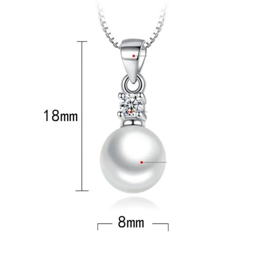 

NEHZY 925 sterling silver new ladies fashion jewelry high quality crystal zircon pearl round pendant necklace length 45CM