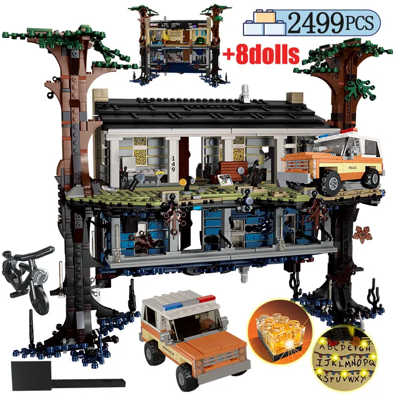 

2499pcs City Turning the World Room Upside Down Building Blocks Tree House Weird Stranger Thing Friends Toys For Kids