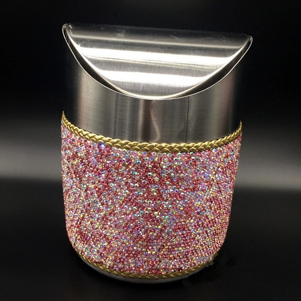 Мини корзины для мусора из нержавеющей стали украшенные блестящими белыми и