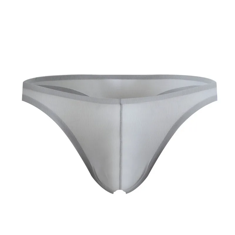 5PCS Men's Seamless G-String Thongs Japanese Thin Ice Silk Translucent U-convex T-Back Low Waist Underwear Bikini Thongs