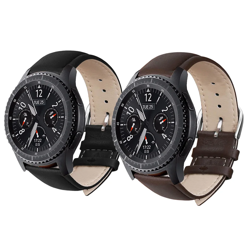 Ремешок из натуральной кожи для samsung Galaxy Watch, мягкий сменный Браслет-браслет с застежкой из нержавеющей стали для gear s3