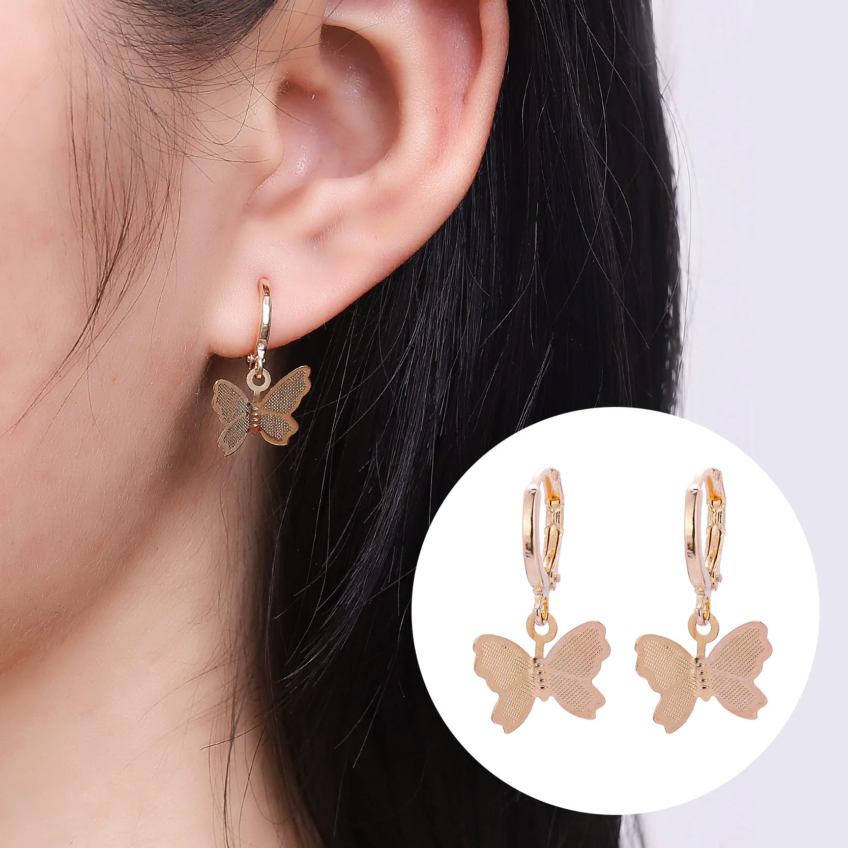 

2021 New butterfly earrings accessories fashion hollow Drop Earrings for Women Jewelry Gift butterfly ear hooks earring jewelry