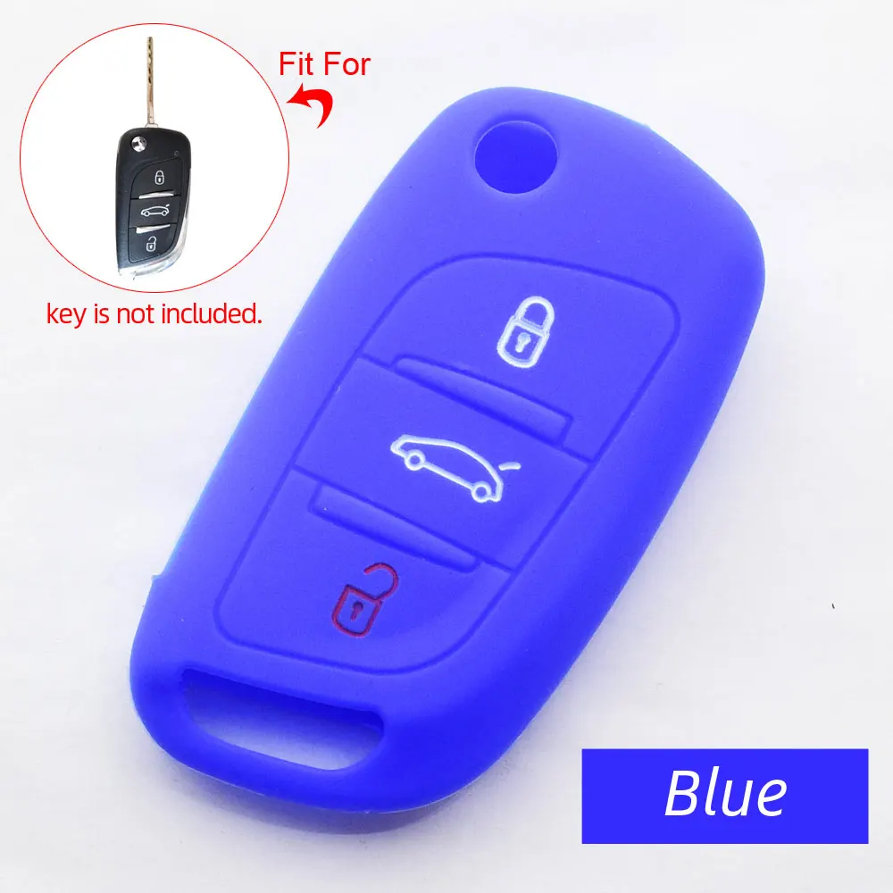 

Силиконовые чехлы для автомобильных ключей для Citroen C4 C-Elysee 2014 2015 2016 2017 Peugeot, 3 кнопки, складной чехол