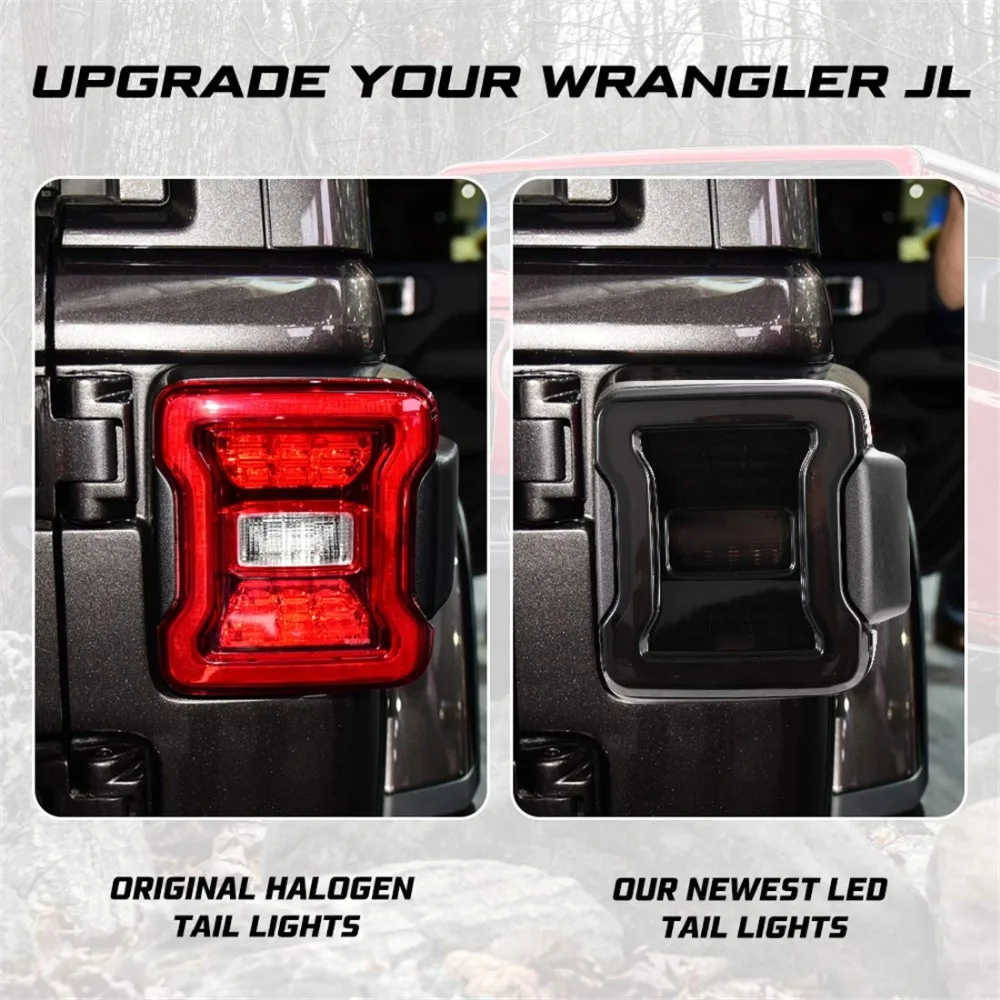 Для Jeep Wrangler JL 2018 2019 для задние фары дымчатые светодиодсветодиодный указатель