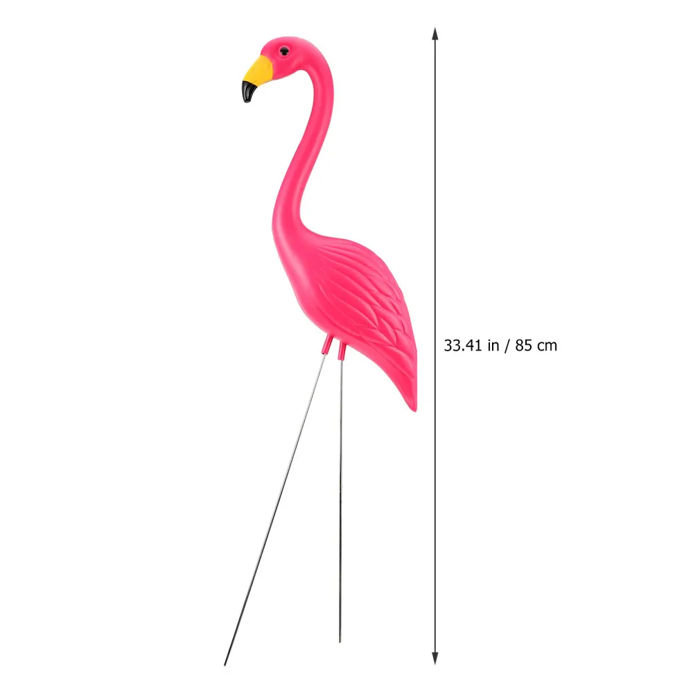 

2pcs Garden StakeFlamingo Sculpture Statue Lawn Stake Decor )