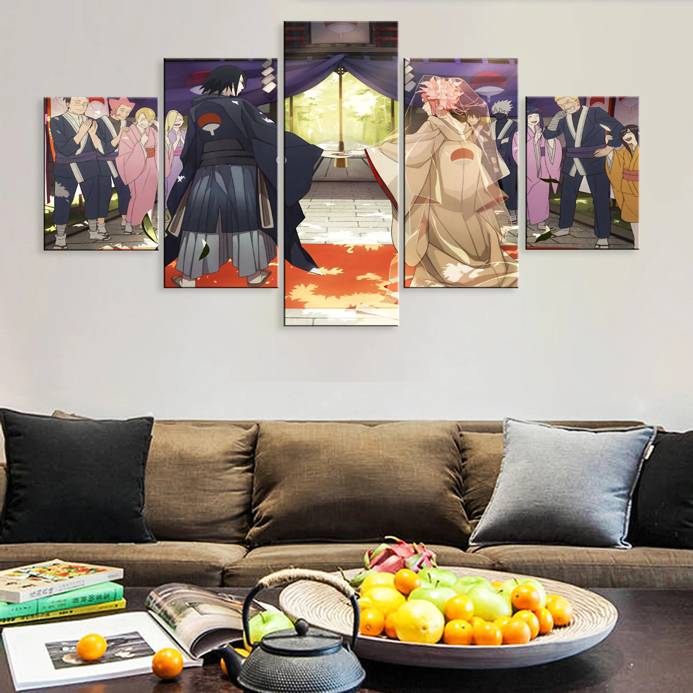 

Hd Printed Oil 5 Pieces Art Poster Painting Canvas For Living Room Home Decor Japanese Anime NARUTO