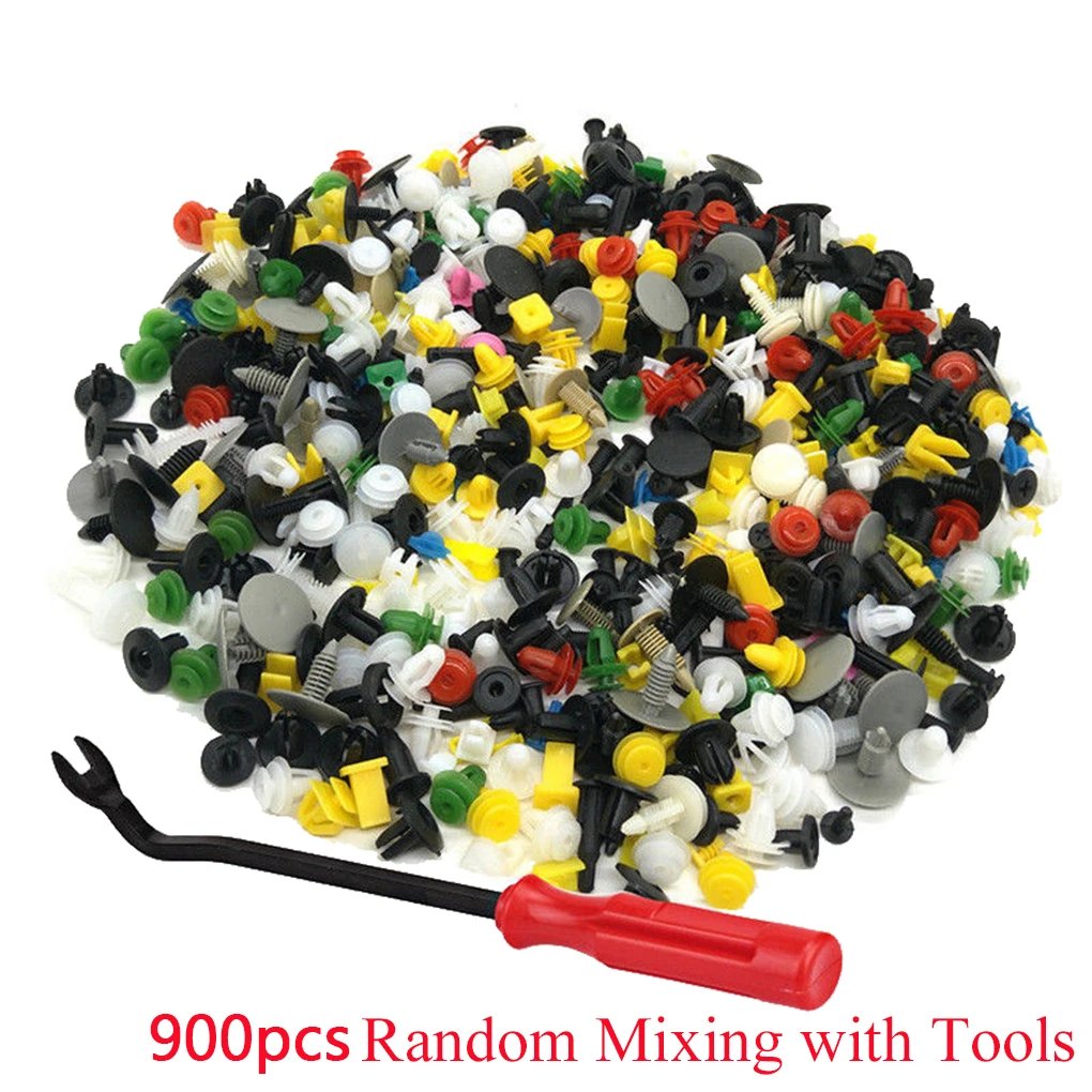 

1000pcs/set Automotive Plastic Rivet Car Fender Bumper Interior Trim Push Pin Clips Kit Car Accessories With 6 Inch Tool
