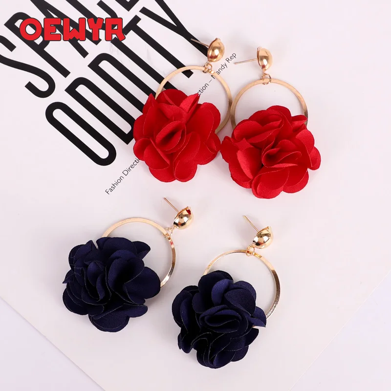 Серьги в стиле бохо с цветами Модные женские серьги 2019 большие круглые свадебные