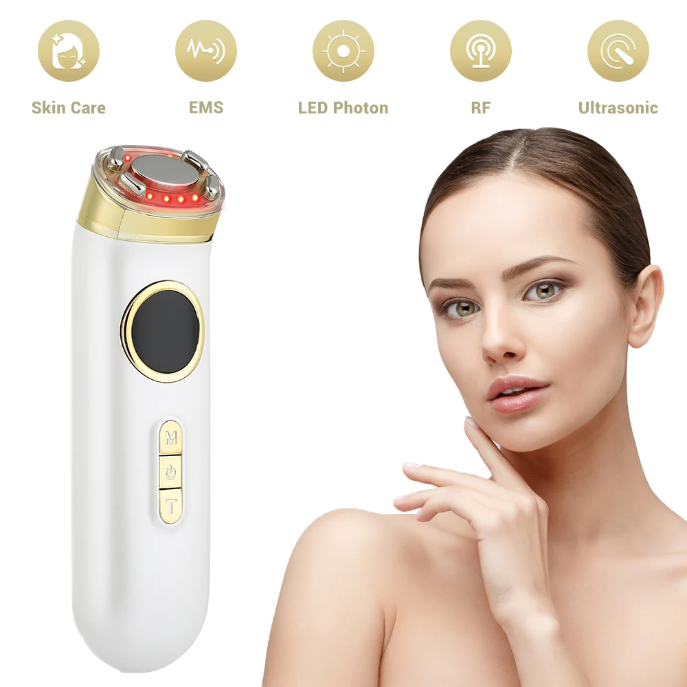 Beste Ultrasone Gezicht Verstevigende Lift Led Photon Beauty Rf Whitening Huidverjonging Care Apparaat Lifting Gezicht Anti Rimpel Instrument