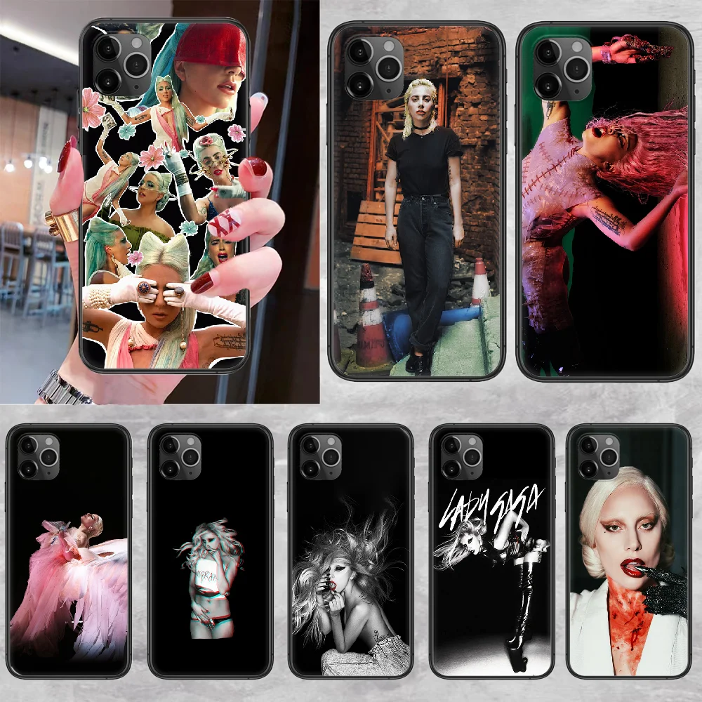 Singer lady gaga Phone Case Cover Hull For iphone 5 5s se 2 6 6s 7 8 12 mini plus X XS XR 11 PRO MAX black fashion funda