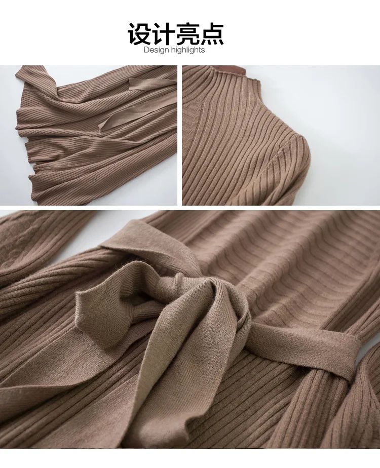 2021 женское плотное платье-свитер осенне-зимнее однотонное средней длины с