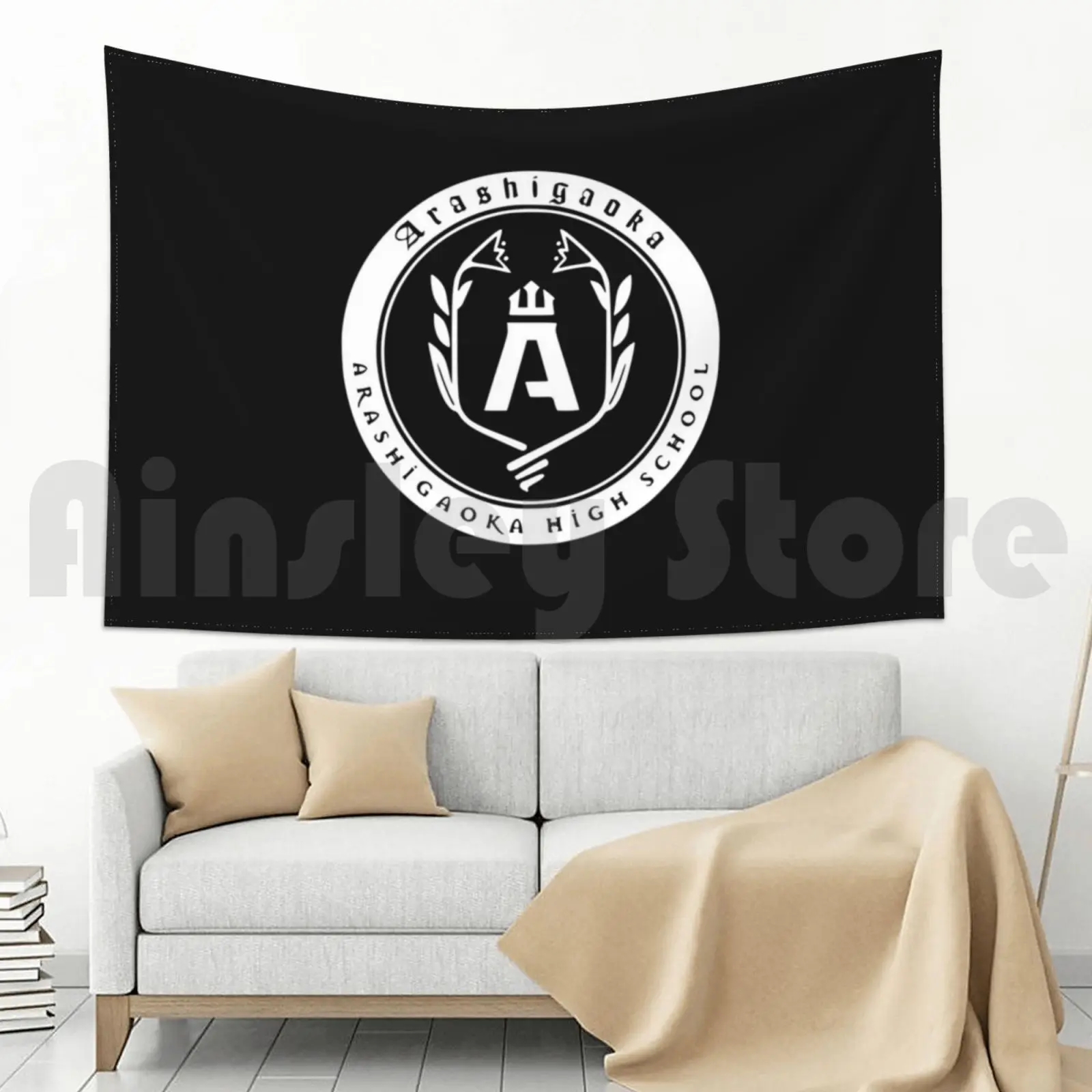 Белый гобелен Kuma Arashi гостиная спальня медведь Кума араси кума Куреха Гинко Лулу