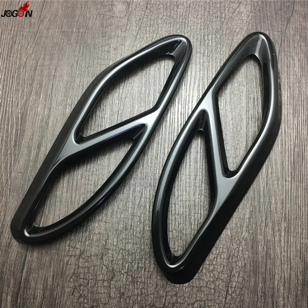 Черная двойная наконечник выхлопной трубы для Mercedes Benz C Class W205 C200 C220d C250 2015 2016 и GLC