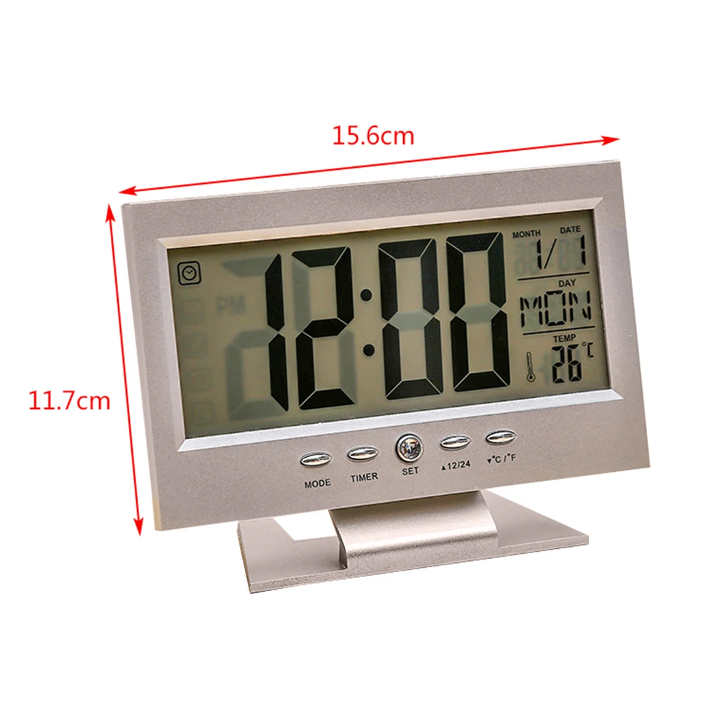 

Digital Alarm Clock LED Digital Hygrometer Temperature Time Date Display Backlight USB Charger Table Led Clock