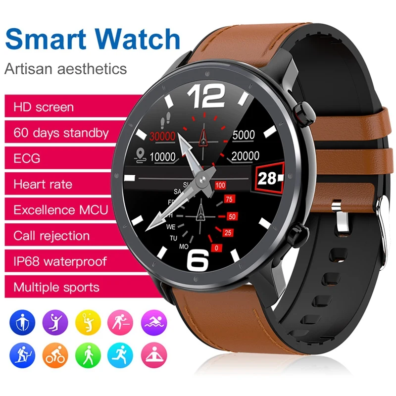 

L11 Smart Watch Men Heart Rate Monitor Waterproof IP68 Smart Watch Multi-Sports Mode Fitness Tracker VS L9 Smartwatch Silver