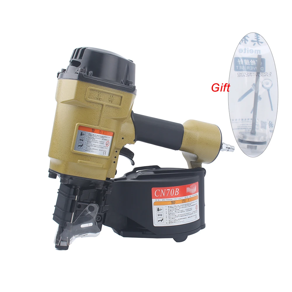 Quality Meite CN70B Air Industrial Coil Nailer Nail Gun Pneumatic Coil Nailer Efficient Roll Nail gun For Pallet MakingIndustry