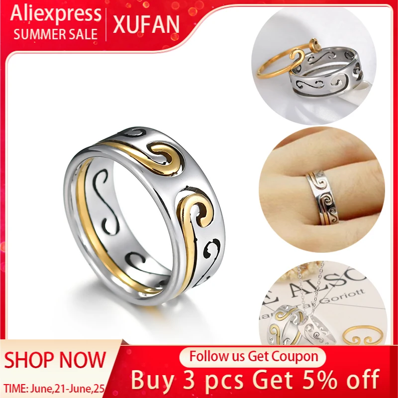 2 шт./компл. новые двойные кольца из нержавеющей стали с изображением короля