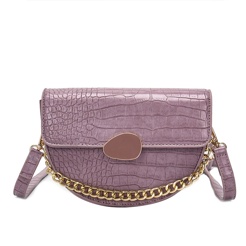

Crocodile pattern Tote Saddle bag 2020 Fashion New High-quality PU Leather Women's Designer Handbag Chain Shoulder Messenger Bag