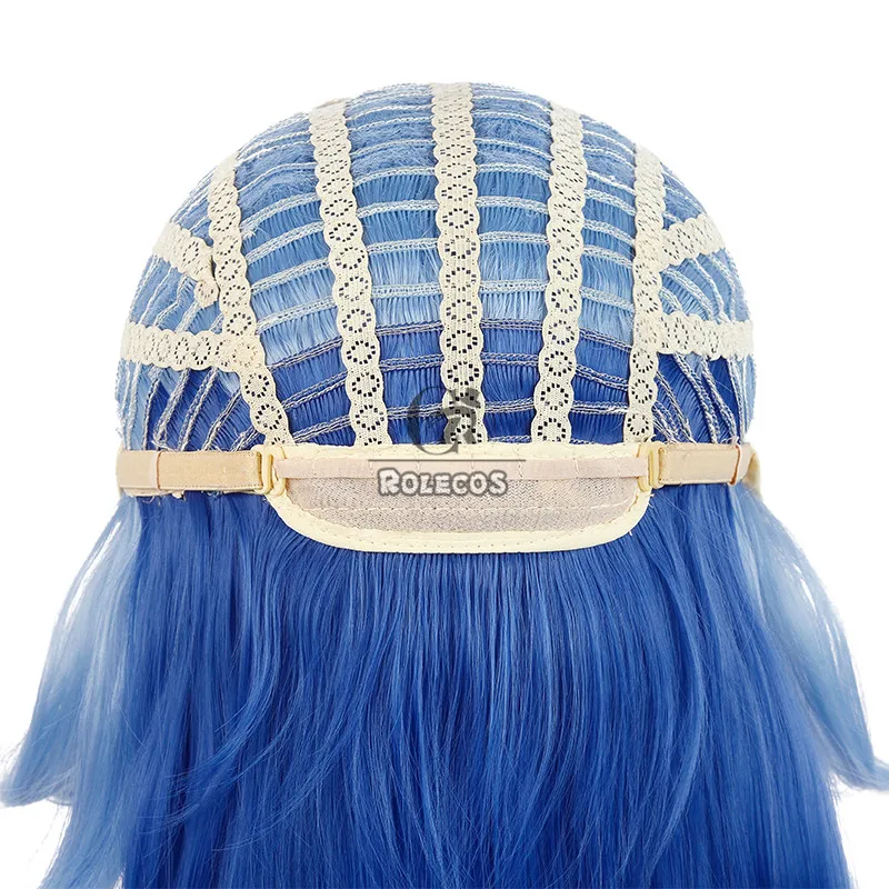 ROLECOS Genshin Impact Ganyu Cosplay Wig Ganyu Cosplay Long Gradient Blue Wigs with Bangs Heat Resistant Synthetic Hair