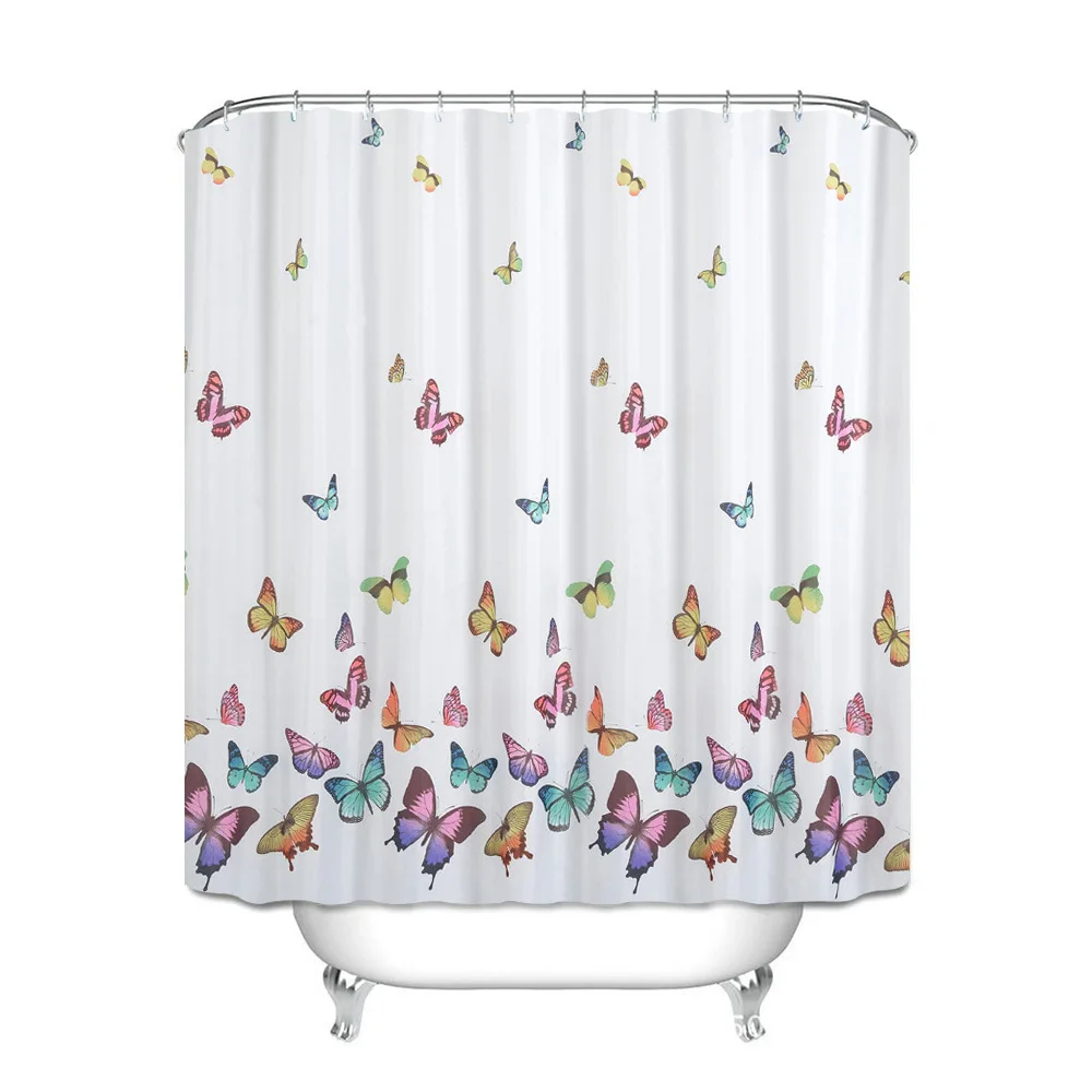 

180x180cm Butterfly OCHINE Bathroom Shower Curtains Waterproof PEVA Mildew Proof Shower Curtain For Choose Tulle Curtains