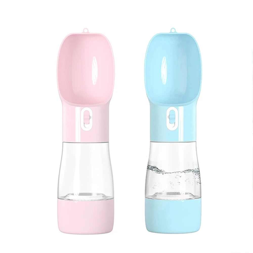 

С рисунком собачки и котика бутылка для воды Портативный поилка для маленькой большой собаки Домашние животные Щенки для отдыха на открыто...