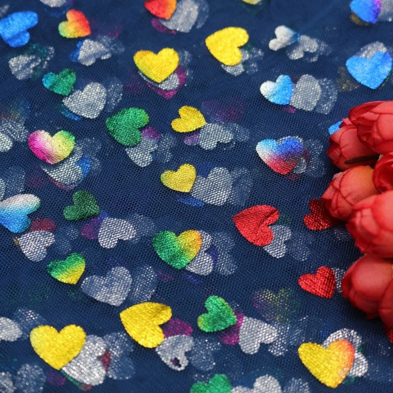 Яркое яркое бронзовое Сетчатое платье ширина 150 см ткань для детской одежды