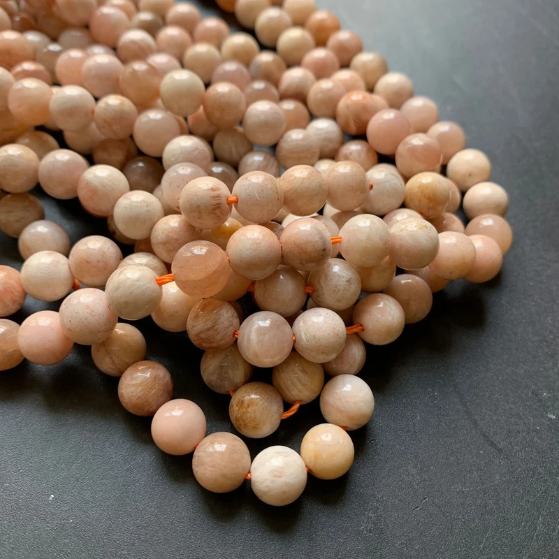 

Natural Sunstone Healing Crystal Beads Decorations Round Peach Pink Sun Stones Strand Polished Wholesale Dropshipping