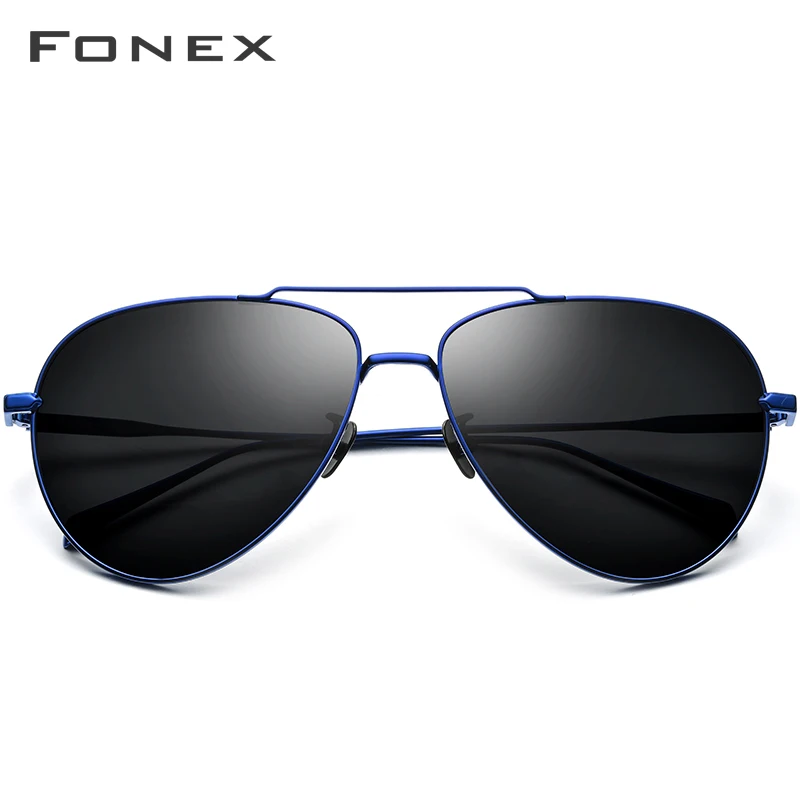 FONEX, чистый титан, поляризационные солнцезащитные очки, мужские, авиационные, солнцезащитные очки для мужчин,, новинка, для вождения, для улицы, Aviador, UV400, оттенки 8507