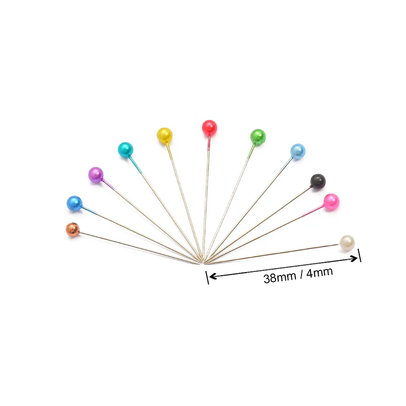 100 шт./корт. 38 см красочные круглые жемчужины искусственный шов прямые швейные