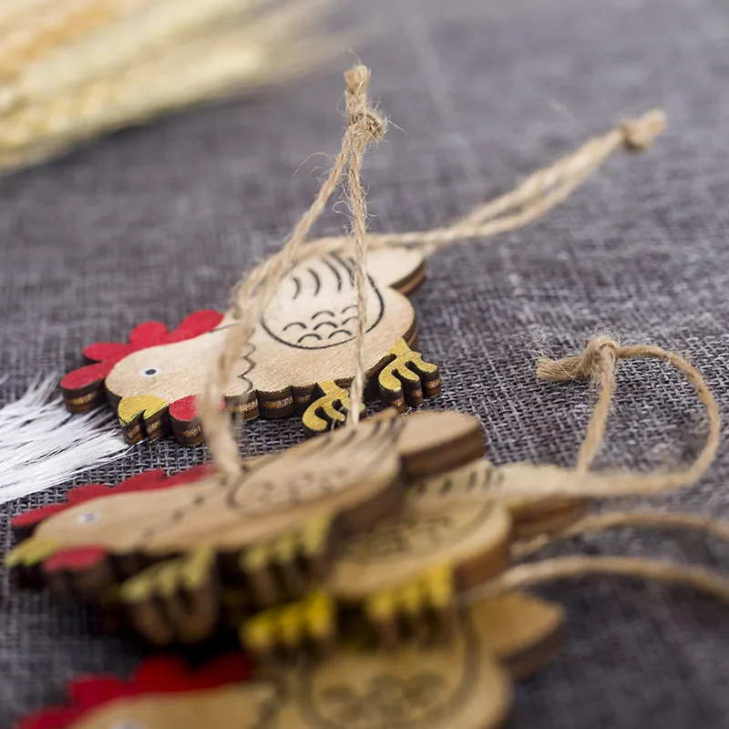 Набор из 8 предметов с пасхальными украшениями деревянный Пасхальный весенний