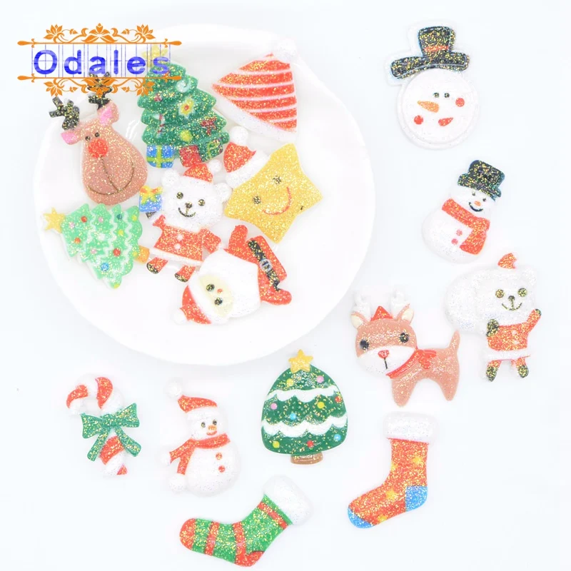 30 шт./лот новый милый снеговик блеск прорезиненный плоский мультфильм аппликация