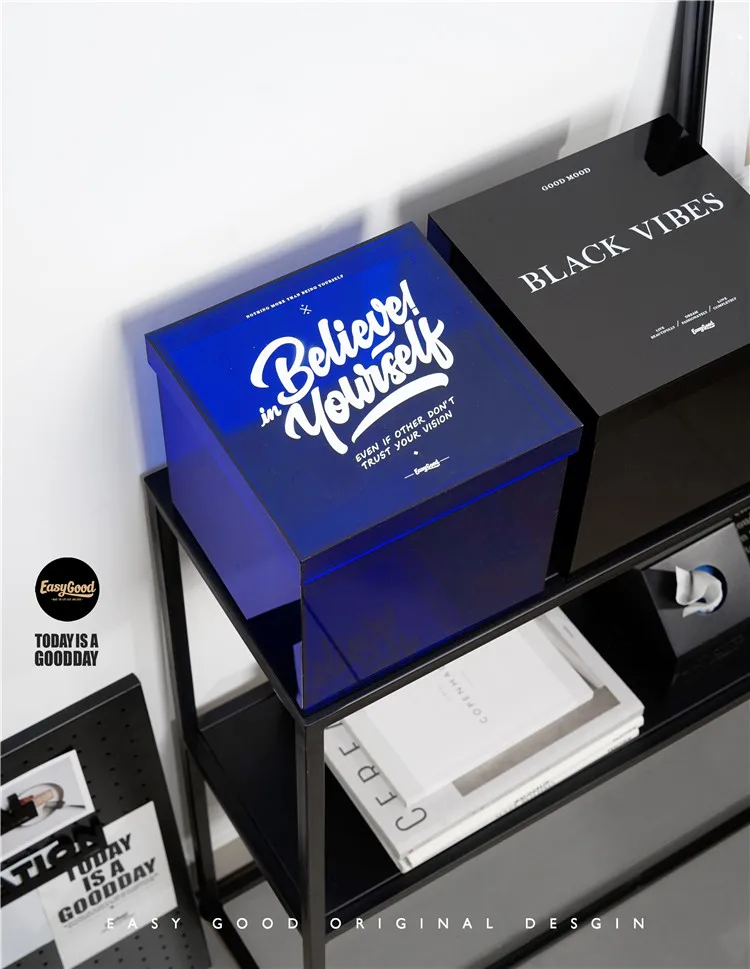 

Easygood пылезащитный Настольный Органайзер для журналов и книг Ins акриловая коробка для макияжа I коробка для хранения