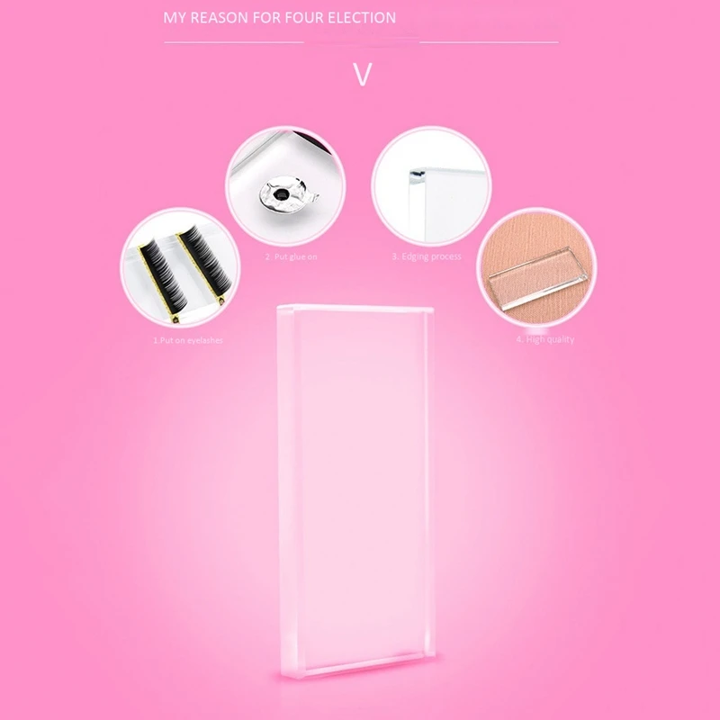 Поддон для ресниц прозрачный стеклянный держатель накладных 2 шт. инструмент