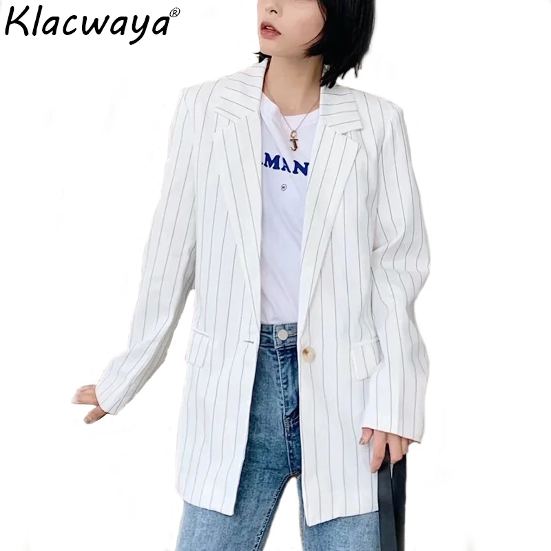 Винтажные женские полосатые куртки костюмы для офисных дам модные пальто с