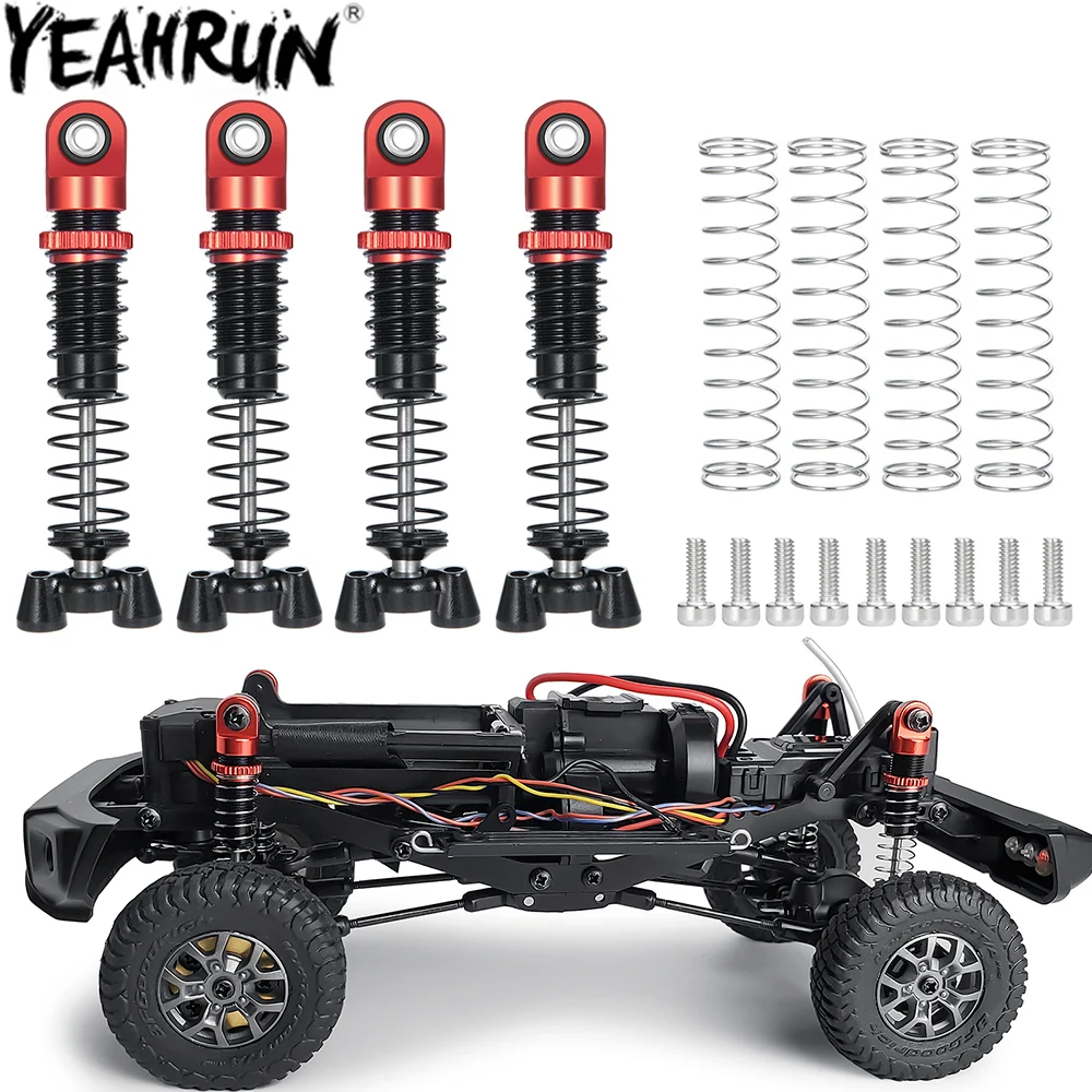 

YEAHRUN 4PCS RC Car Shock Absorber Aluminum Alloy Damper with Spare Springs for 1/18 Kyosho Jimny RC Crawler Car Upgrade Parts