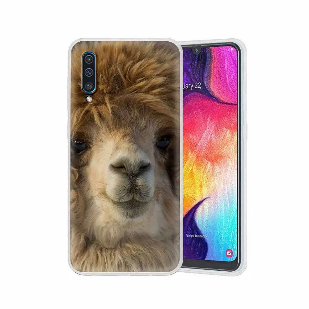 

Phone Case For Samsung Galaxy A50 A10 A20e A30 A40 A70 A20S A10S Translucent Soft Cover Cute Lama Alpaca