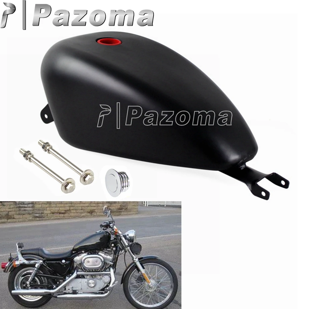 Black Moto 3.3 GAL EFI Fuel Tank Motorcycle Oil Gas for Harley Sportster XL1200 XL883 XL 883 1200 2004-2006 | Автомобили и